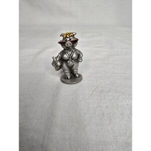 Vintage 1984 Selangor Pewter‎ Fashion Pig Miniature Figurine Hand Painted 1.5"